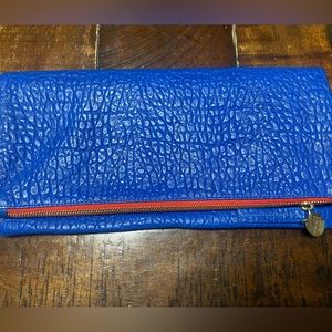 Clare V. Blue clutch